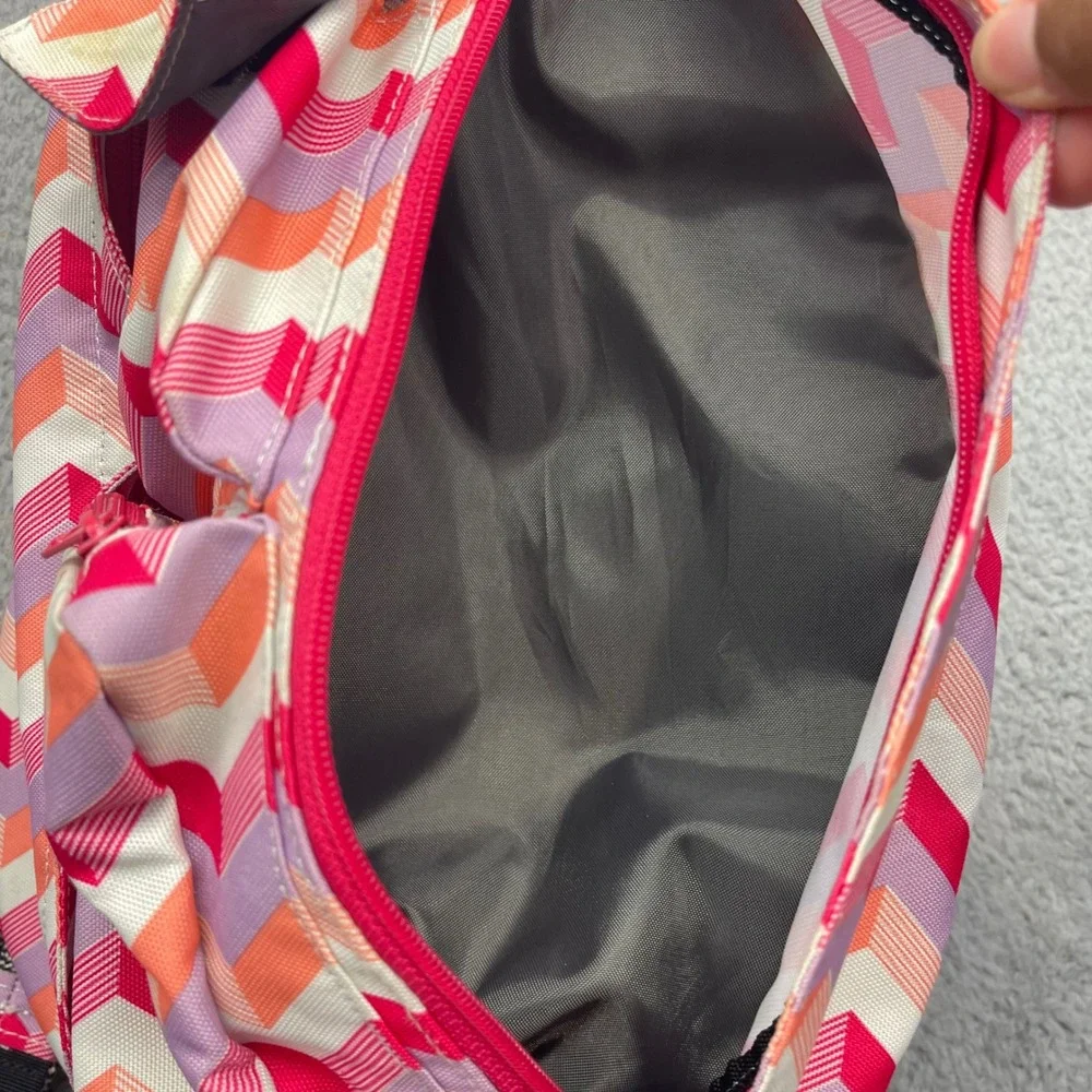 KAVU Rope‎ Bag Pink Chevron Canvas Adjustable Strap Crossbody Sling Backpack
